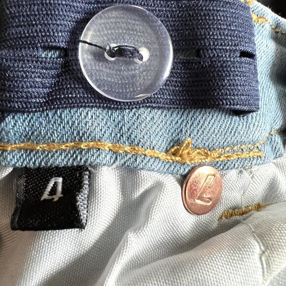 NWT 7 for all mankind Girls Blue Airweft Denim Jeans Size 4 Stretch Straight Leg - Picture 11 of 12